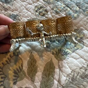 Vtg Hollywood Regency Sam Fink Gold& Silver Tone Cherub 4-Tube Filigree Lipstick